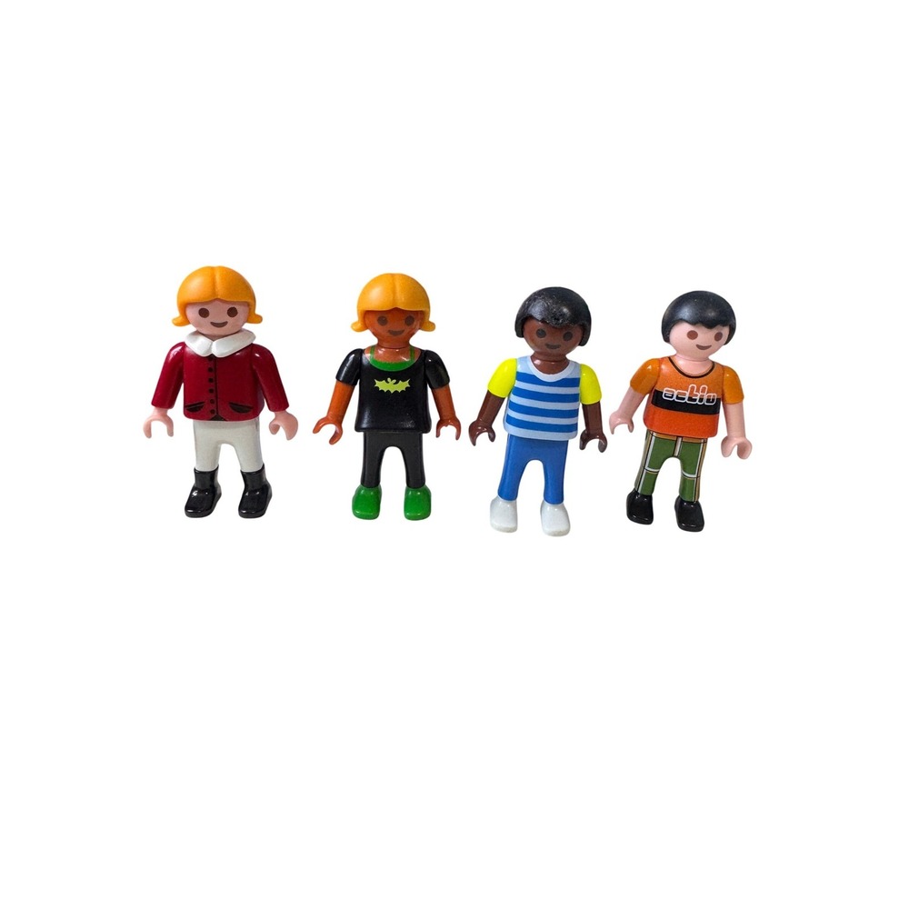 Playmobil Geobra 1995 Vintage Child Figures Lot of 4 Diverse Kids Toys Multi
